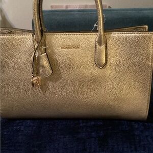 Michael Kors Gold Satchel Bag.